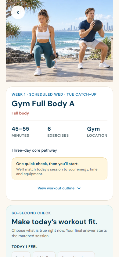 Made For Summer workout screen
